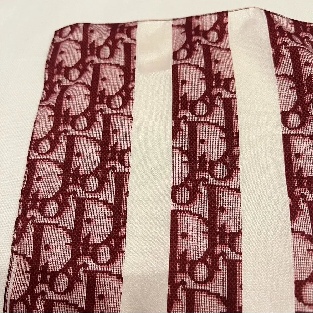 Dior Trotter 2 burgundy and white square scarf